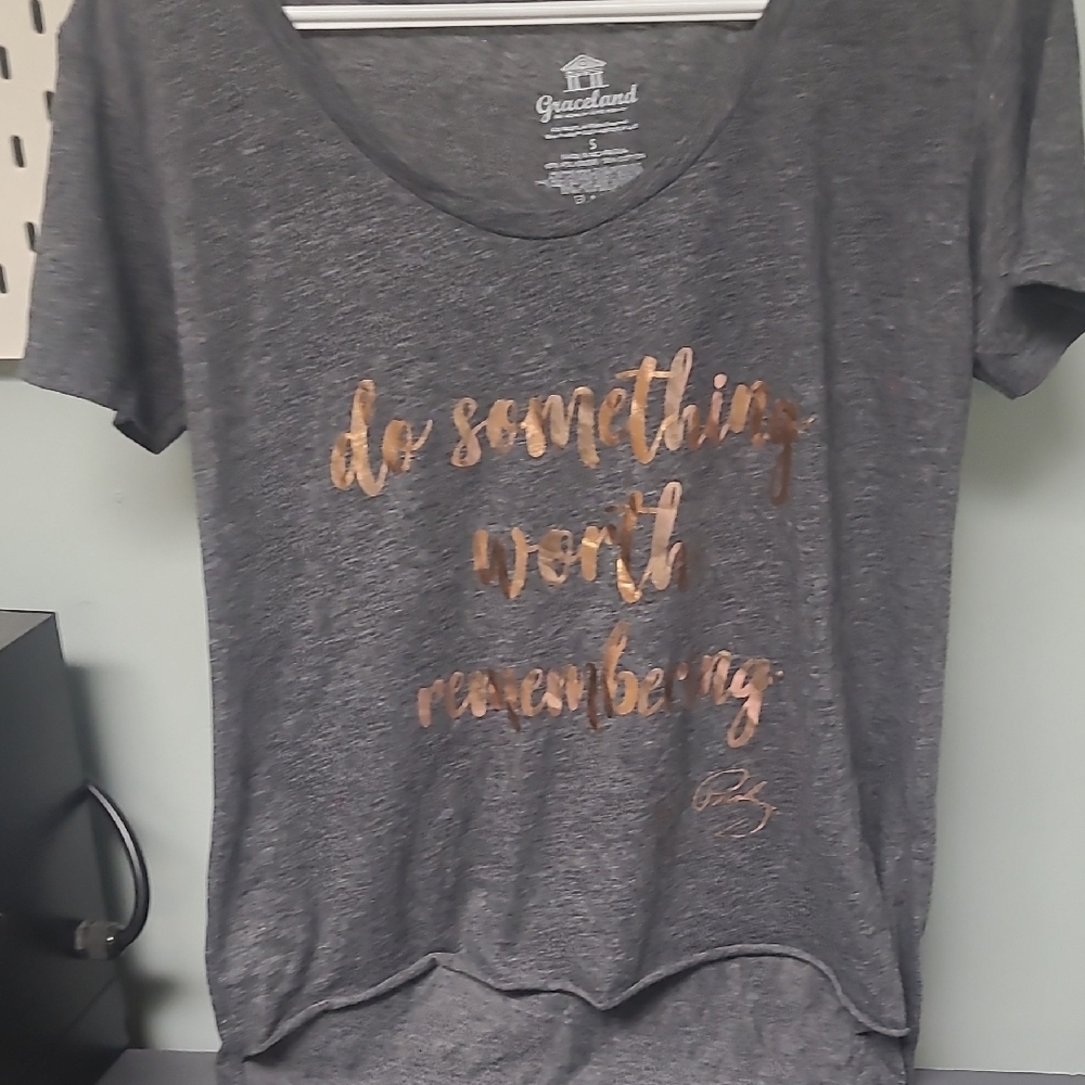 Grace Charcoal Tee with Copper Script Graceland